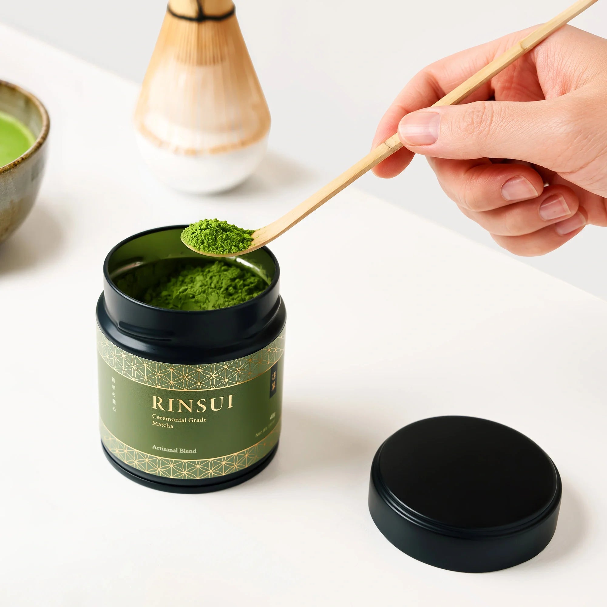 RINSUI Artisanal Blend best japanese ceremonial grade matcha from Uji with smooth, balanced flavor and subtle sweetness