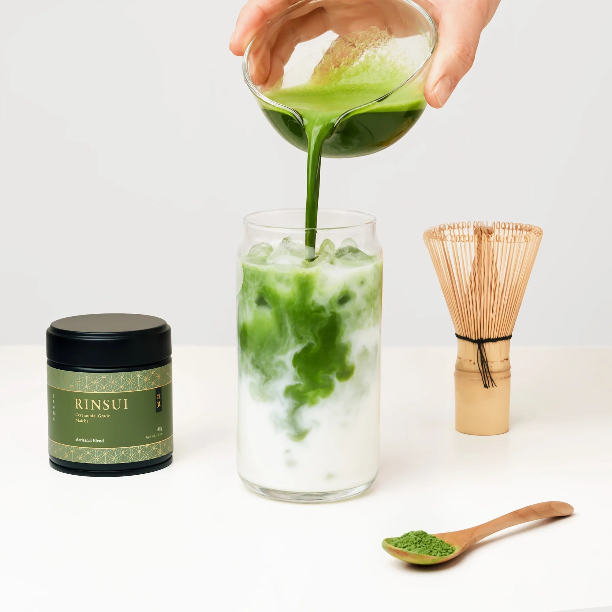 Artisanal Blend best japanese ceremonial grade matcha from Uji tea fields with subtle sweetness and light umami in a smooth cup